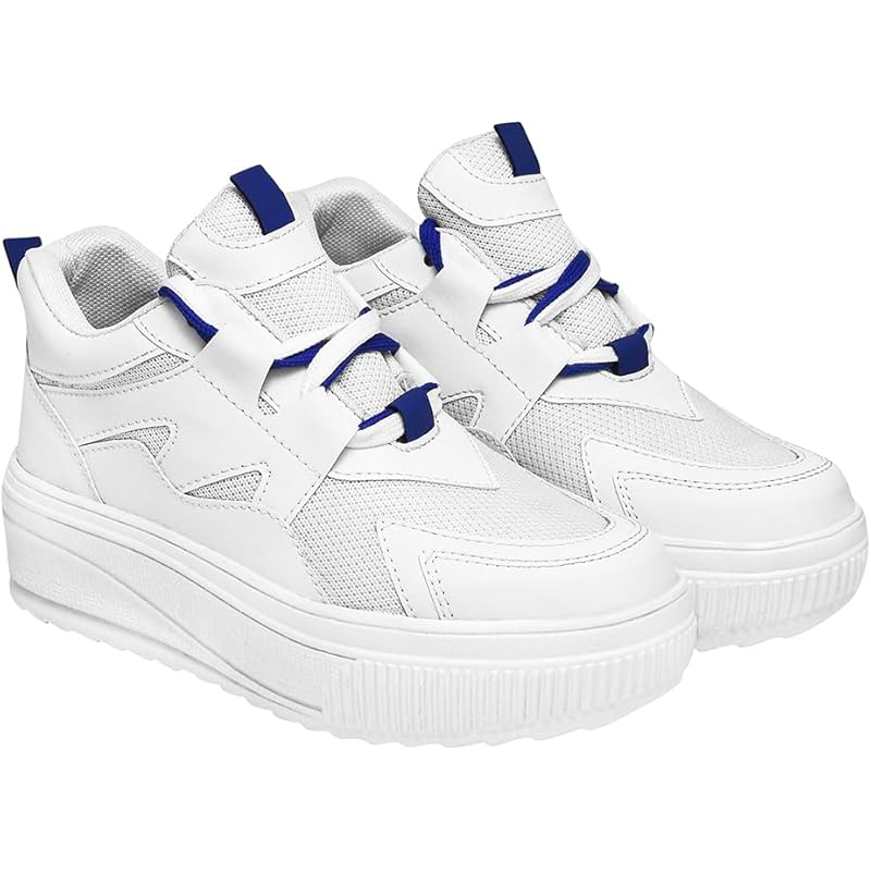 Shoetopia Women'S Stiletto Heel Sneakers White