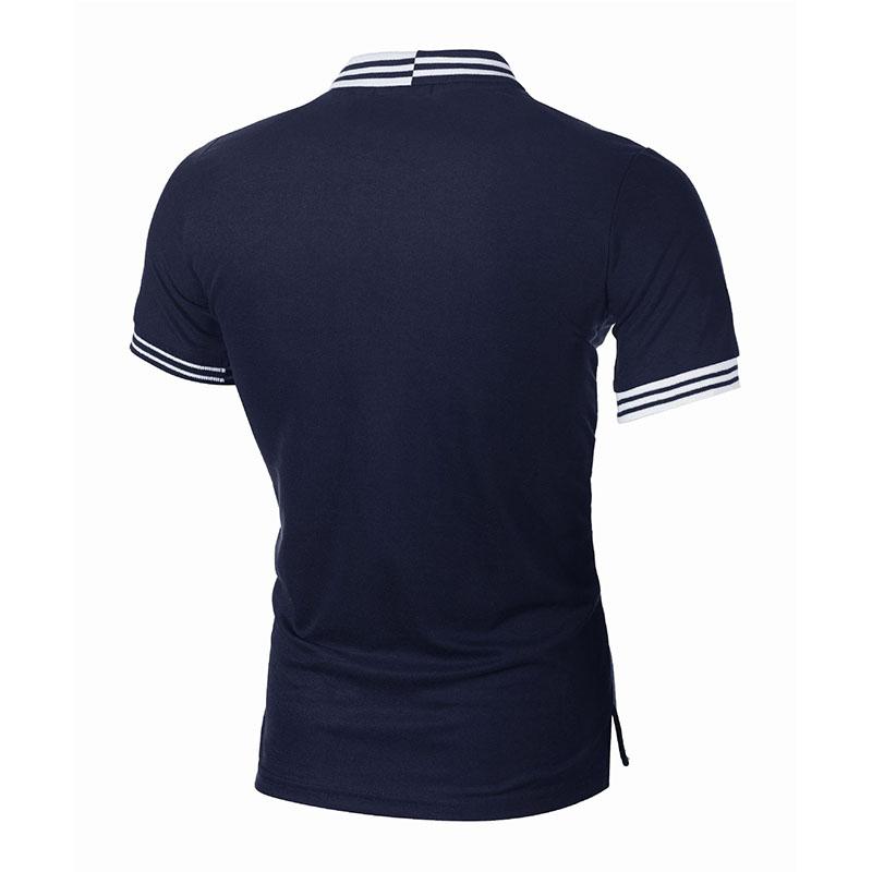 Летняя мужская простая повседневная мужская рубашка поло с короткими рукавами и цветными блоками