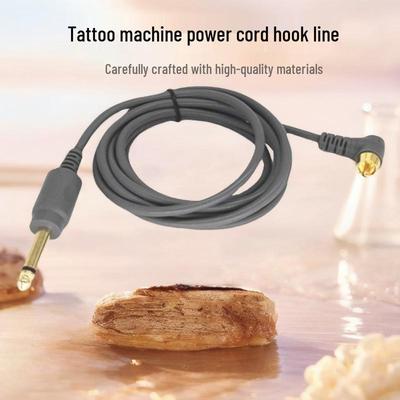Тату RCA Комплект блока питания: Серая машинка для перманентного макияжа с педалью и медным соединительным проводом для ручки.