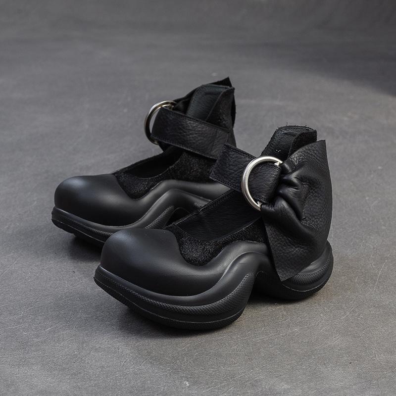 Johnature Удобные босоножки на платформе из натуральной кожи, увеличивающие рост, в стиле колледжа, женские туфли