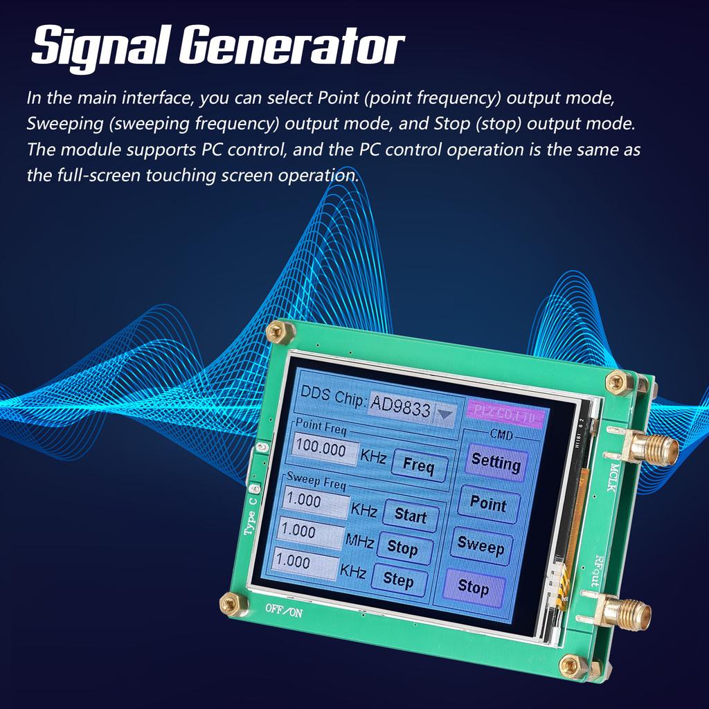Touching Screen DDS Module Signal-Generator 10Bit DAC Sinewave Squarewave Triangularwave Signal