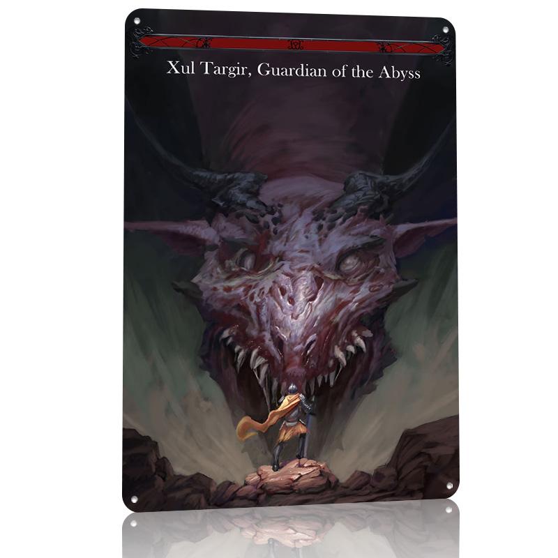 Xul Targir Guardian Dragon Personalized D Textured Metal Poster Wall Art Vintage Tin Signs for Home Decor Items Room Ornaments