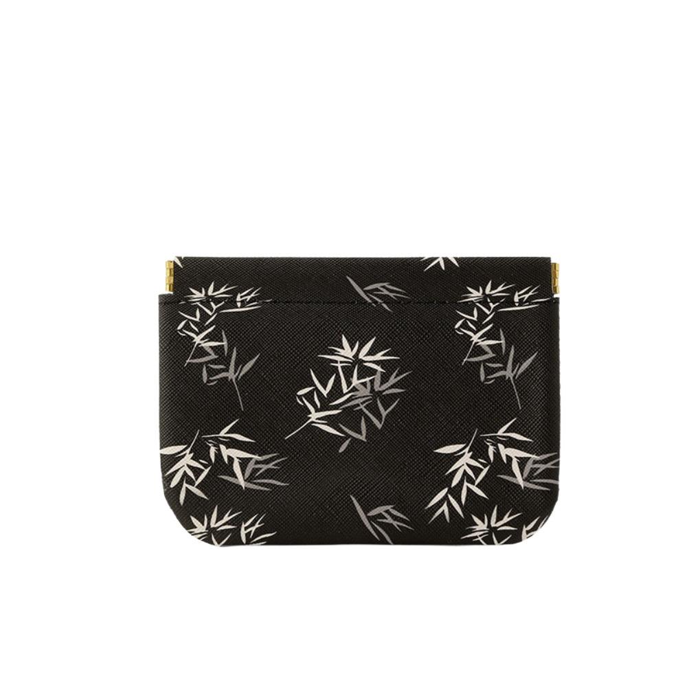 Pu Leather New Chinese Style Leaf Spring Bag Cosmetic Bag Jewelry Storage Bag Self-closing Coin Purse Coin Bags Earphone Bag
