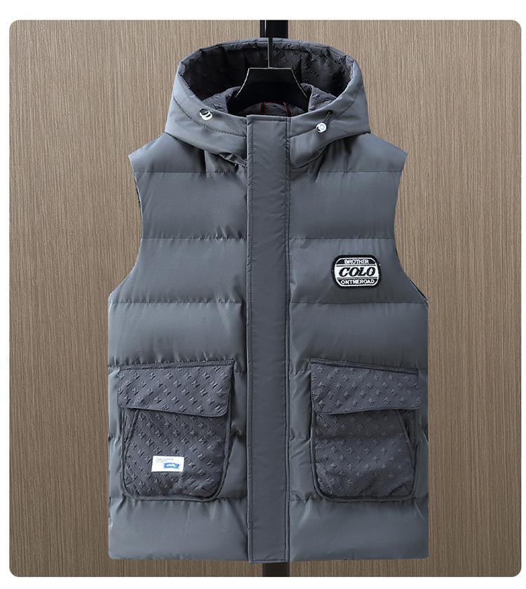 Зимний пуховый хлопковый жилет больших размеров, верхняя одежда, мужской утепленный теплый жилет с плечами, куртка 4XL-12XL