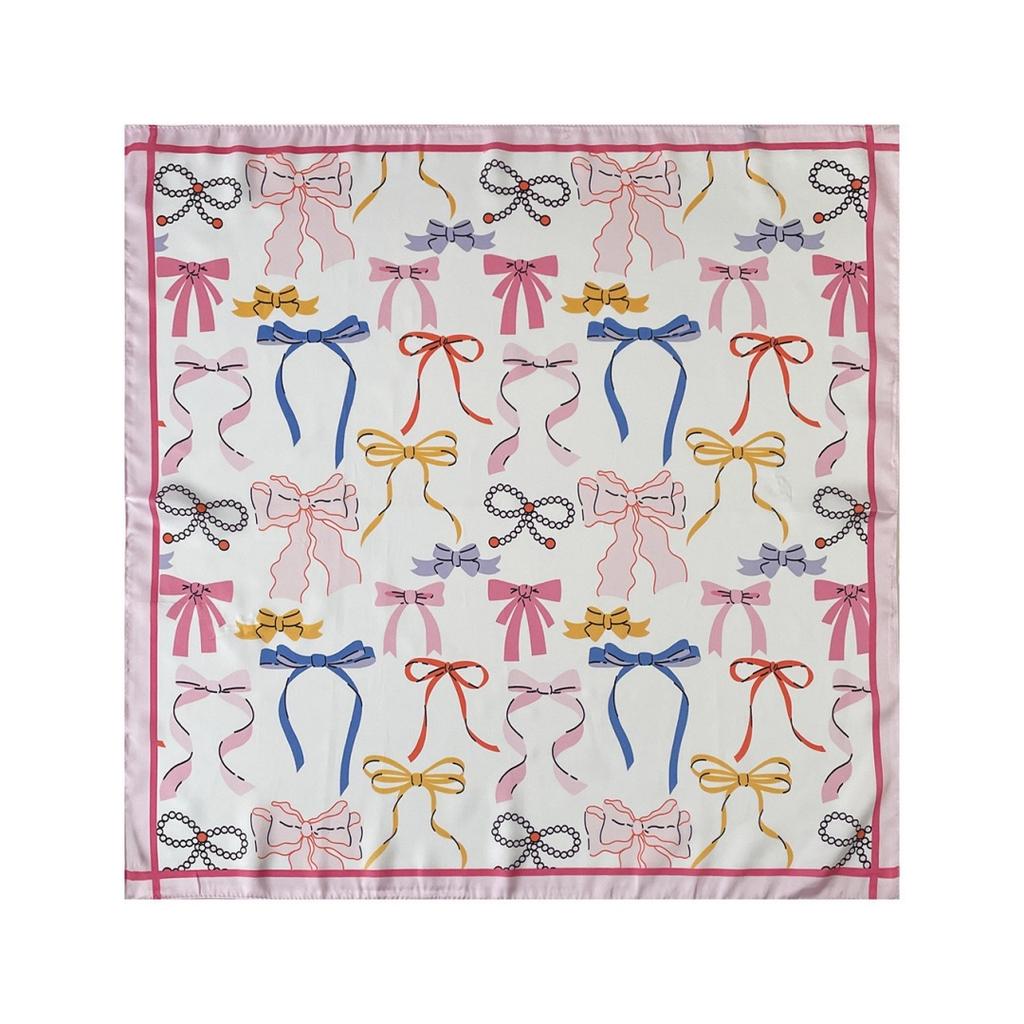 Print Scarf Square Hijab Headscarf Bandana Handkerchief Silk Scarves Woman Female Wraps Headband Art Modern Accessory