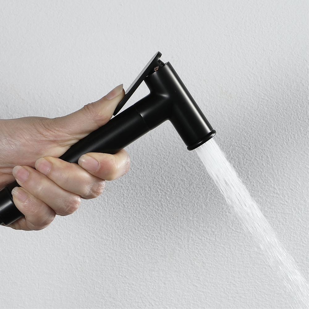 Wall Mount Toilet Bidet Matte Black Brass Modern Vertical Spray Bidet Sprayer Kit