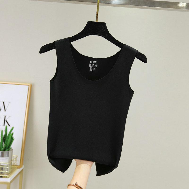 Женский облегающий двусторонний флисовый жилет с бесшовной хлопковой низкой - теплая осенне-зимняя согревающая майка