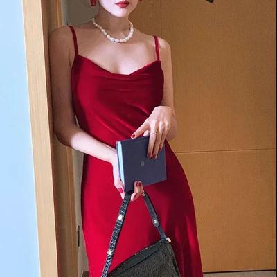 Платье на талии с подтяжками для женщин, винтажная юбка средней длины, универсальная бархатная юбка-основа