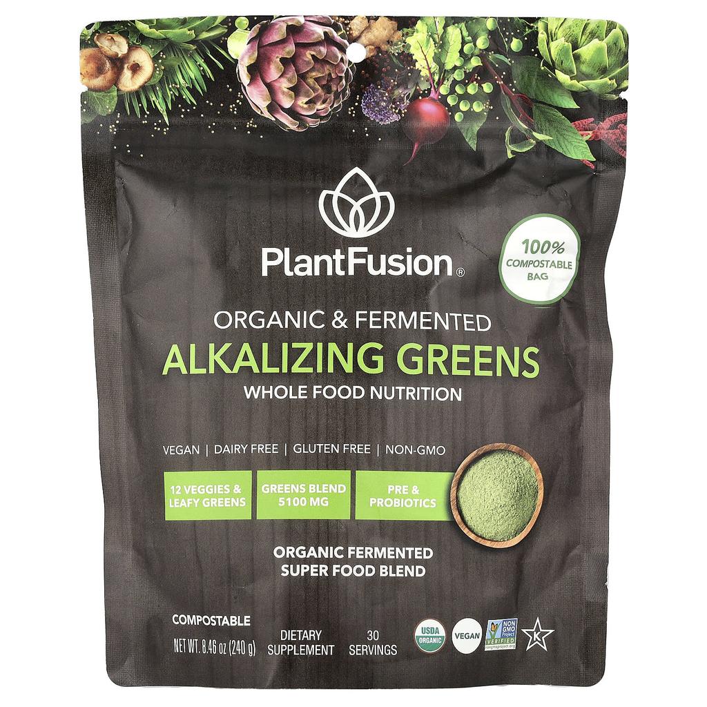 PlantFusion, Органическая ферментированная щелочная зелень, 8,46 унции (240 г)