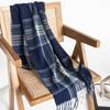 Blue Scarf Women's High-end Sense Versatile Thickened Autumn and Winter Splicing Warm New Plaid Scarf Dual-purpose