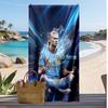 Erling Haaland Personalized Printed Beach Towel Soccer Logo Support Custom Name Text Absorbent Towel For Sport Travel Special Gift