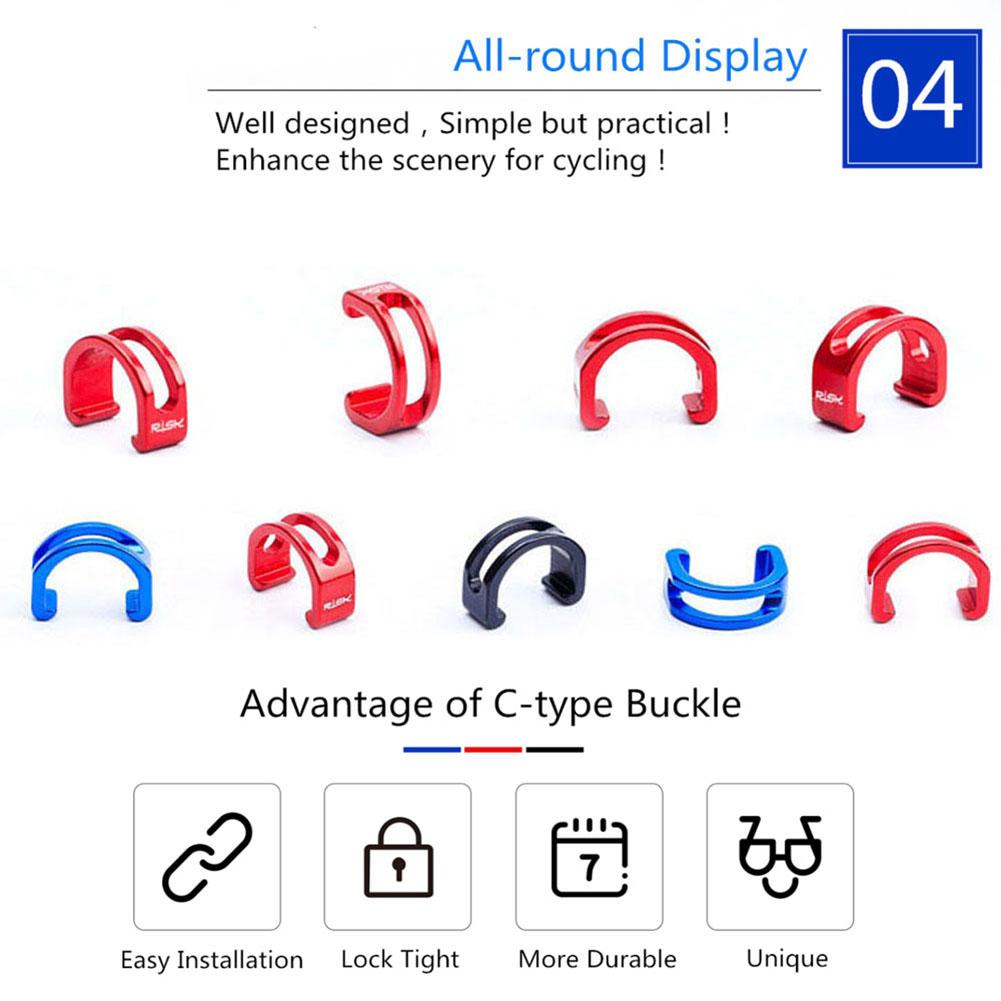 5pcs Bicycle Line Tube C Type Buckle Aluminum Alloy Hollow U-type Fixed Buckle Mountain Bike Accessories