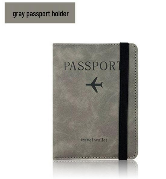 PU Leather RFID Passport Wallet Set with Strap, Card Holders, Ticket Sleeve, and SIM Slot