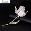 Rose Flower Brooches Opal Stone Rhinestone Brooch For Women Suit Pins Fashion Clothing Wedding Jewelry Accesorios Mujer Gifts