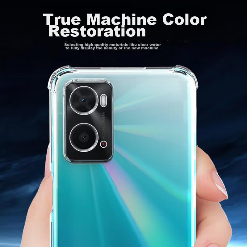 Shockproof Phone Case for OPPO A36, Full Protection with Air Cushion, Transparent Soft TPU Cover - Clear White
