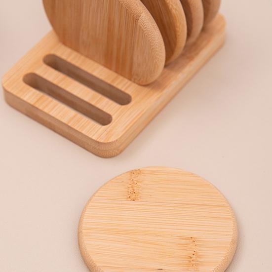 Bamboo Coasters Anti-Slip Heat Resistant Cup Mat Eco-Friendly Tea Coffee Pad Placemats for Home Kitchen Restaurant Bar Office