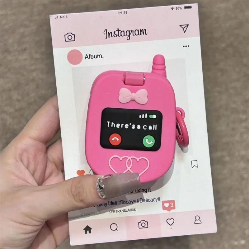 Розовый Любовь Зеркальный Флип Чехол для Наушников для apple airpods1/2 Pro Pro2 3 4 Симуляция Силикон Ретро Мягкий Чехол