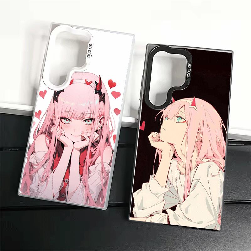 Чехол для телефона Zero Two 02 Кавайный Милый Мягкий для Samsung Galaxy S24 S25 FE S26 Edge S23 Ultra S22 Plus S21 + Ударопрочный Задняя Крышка Sh