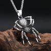 Новое Готическое Серебряное Ожерелье-Подвеска Паук из Нержавеющей Стали 316L Для Мужчин Уникальные Панк-Ожерелья с Животными Мотоциклистская Бижутерия Прямая Поставка