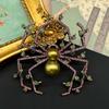 Vintage Middle Design Classic Big Spider Crystal Badges Pins For Women Men Palace Baroque Retro Insect Casual Brooches Corsage