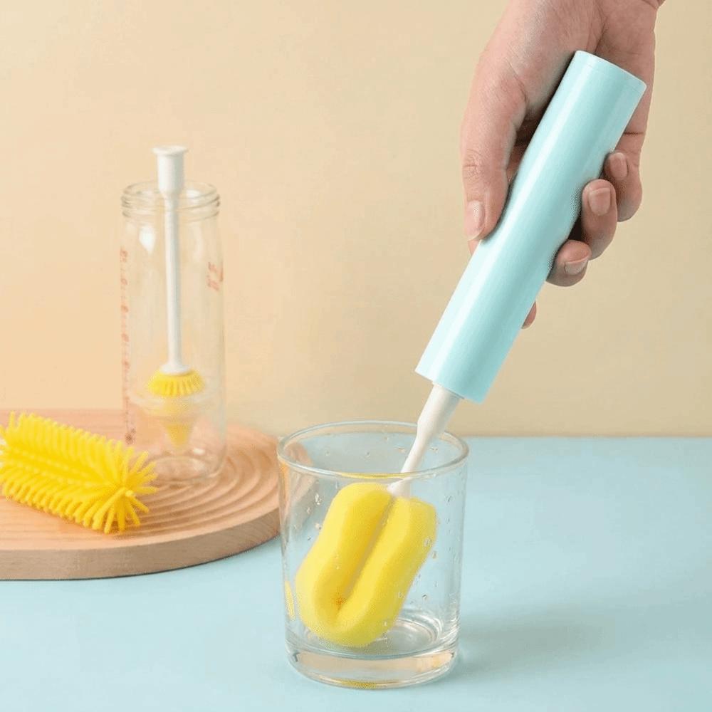 Silicone Brush Head Electric Bottle Brush 360 Degree Rotation Baby Bottle Brush Kitchen Use