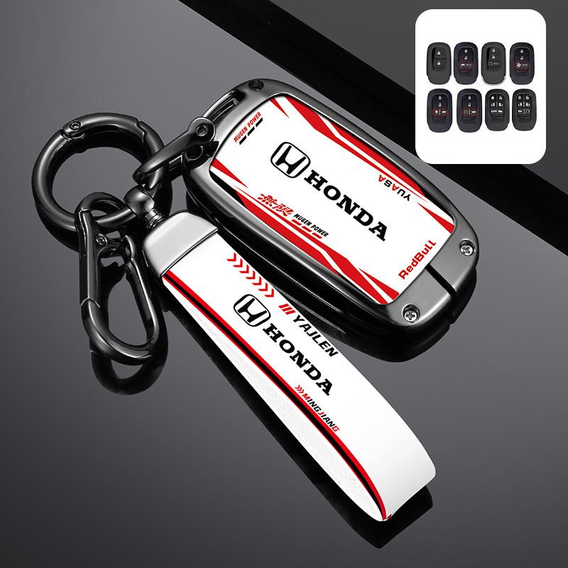 CLVRX1 Racing Style Car Remote Key Case Cover Keychain for Honda 2022 2023 2024 Accord Civic HR-V CR-V Pilot Sport SI EX EX-L Touring