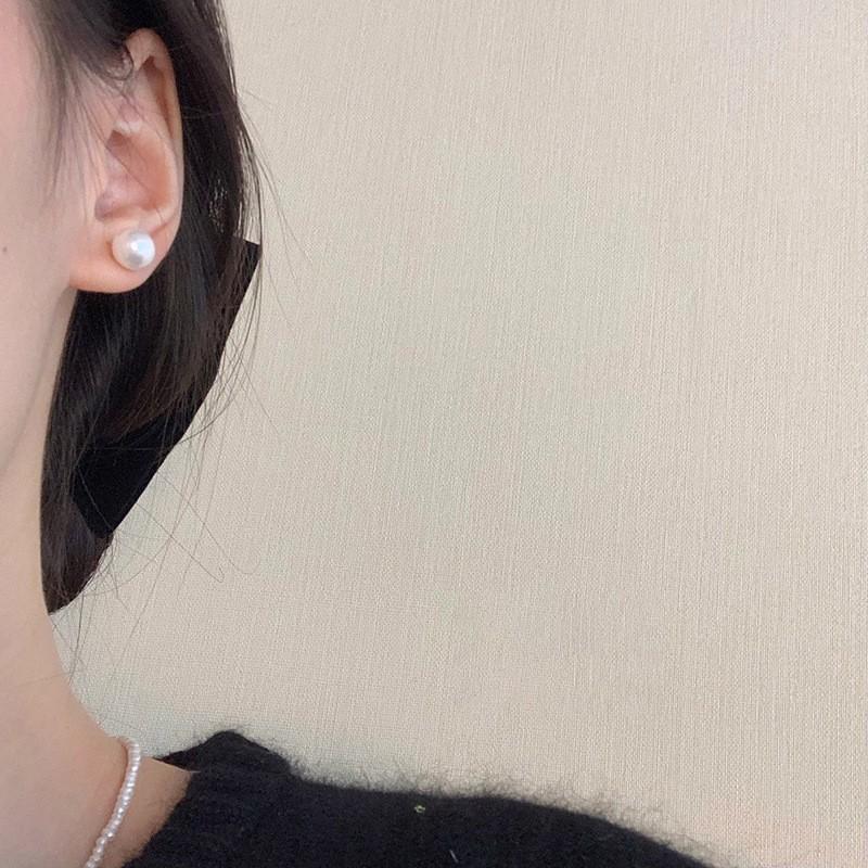 Серебряная Игла Корейские Простые Универсальные Жемчужные Серьги Модные Нишевые Серьги с Индивидуальностью Легкая Роскошь Темперамент Высококачественные Серьги Женские