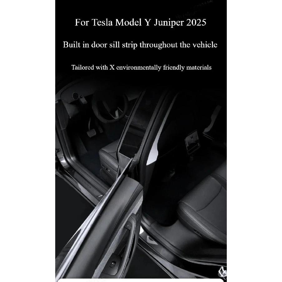 AB Pillar Threshold Strip for Tesla Model Y Juniper 2025 Front Rear Door Threshold Anti-kick Pad Protector Interior Accessories