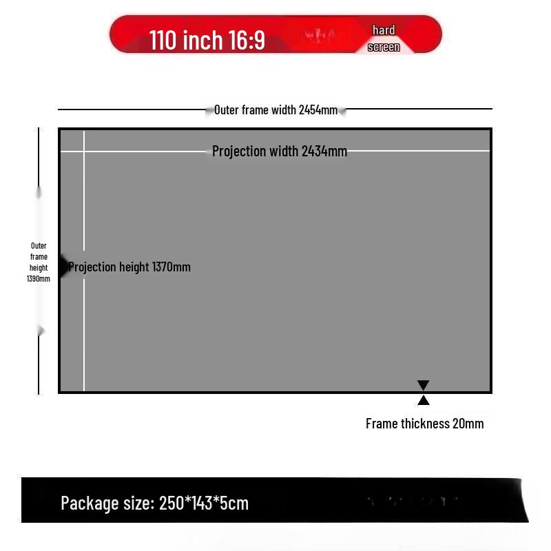 Lancaihe 110-inch Ultra Short Throw Anti-Light Projector Screen