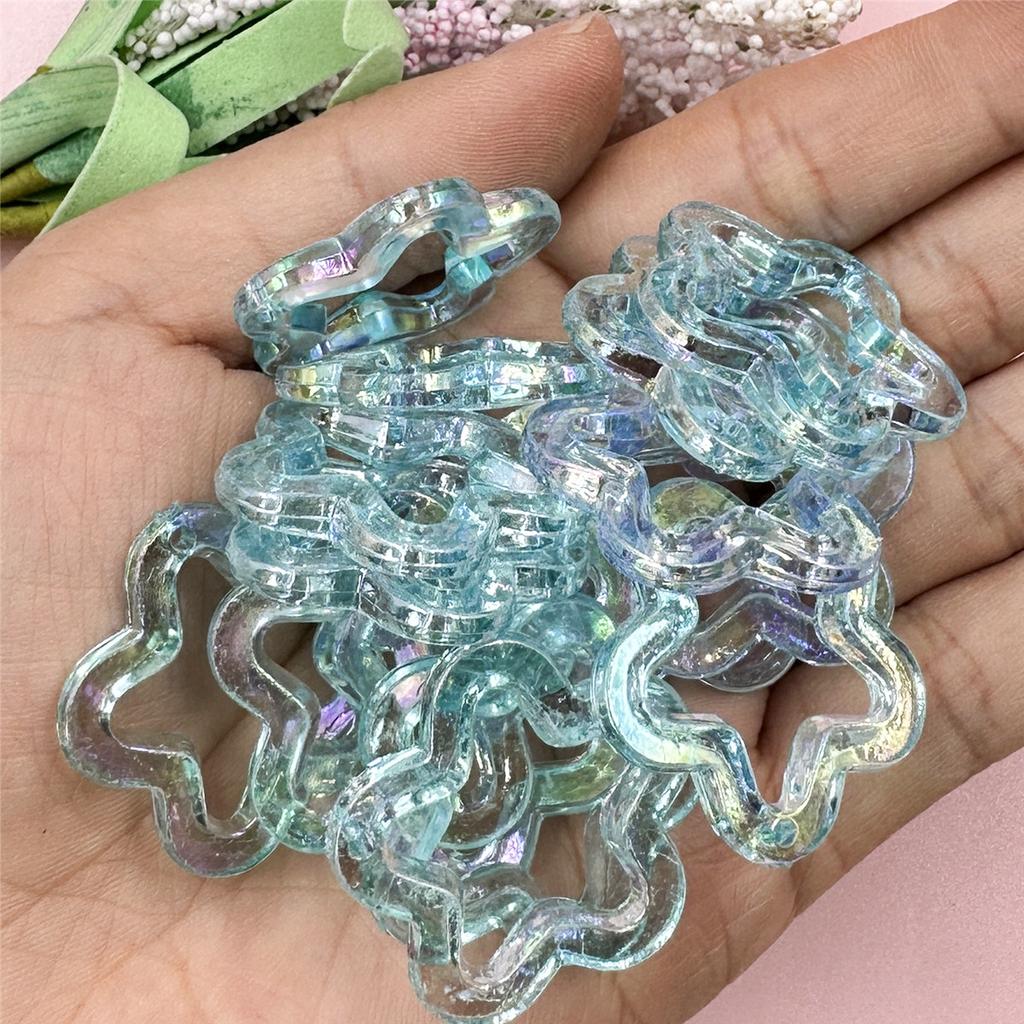 Бусины-пентаграммы, ожерелье «сделай сам», материал из бисера, 29,6 мм, ювелирные аксессуары, акрил, 20 шт., модные бусины со звездами, лазерные выдолбленные