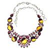Necklace Ametrine ,Rubylite Facited Gemstone Silver Jewelry 18-20''