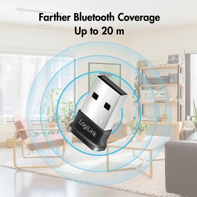 Bluetooth 5.3 USB-A adapter, range up to 20 m, with LED - LogiLink, BT0066