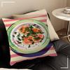 A Plate Of Food Top View Food Stitch Lucky Dragon Pillow Cover Sofa Cushion Cover Home Room Decoration Children Gift