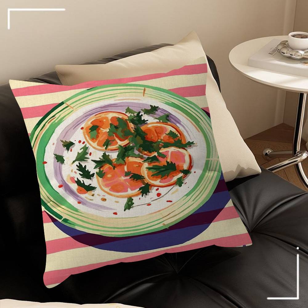 A Plate Of Food Top View Food Stitch Lucky Dragon Pillow Cover Sofa Cushion Cover Home Room Decoration Children Gift