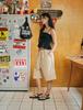 FLATWAVE IN SEOUL Kanoa Wide Cotton Banding Shorts Beige
