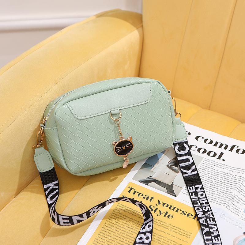 Маленькая сумка Новая женская сумка Модная сумка-ракушка Сумка через плечо Косая сумка в клетку с изображением головы кошки Маленькая сумка