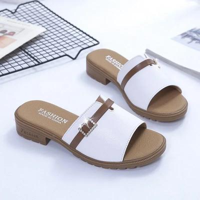 Модная женская летняя мода Открытый носок Узкий ремешок Дизайнерская женская обувь Повседневные кожаные Сандалии на танкетке с толстой подошвой Женские сандалии Большой размер