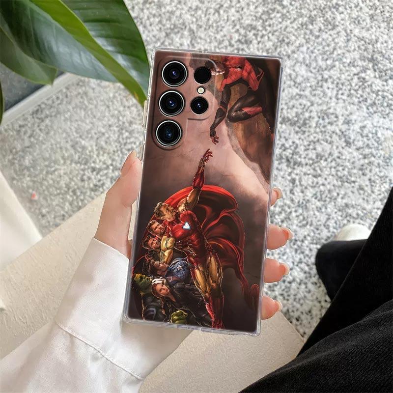 Marvel Oil Painting Transparent Case For Samsung Galaxy S26 S25 Ultra S24 S22 S26 Plus S20 S23 S21 S25 FE 5G Clear Silicon Cover