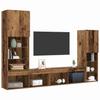TV Cabinet with LED Light Strips 4 pcs Reclaimed Wood Wood Based Material