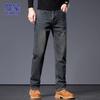 ROMON Мужские осенне-зимние повседневные джинсы прямого кроя