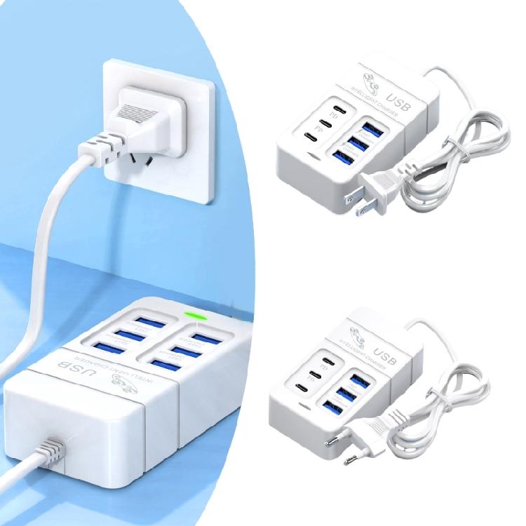 6-портовое зарядное устройство для телефона Type C USB Настольный настенный адаптер для зарядки 35 Вт Удлинительный кабель-розетка для мобильного телефона Док-станция