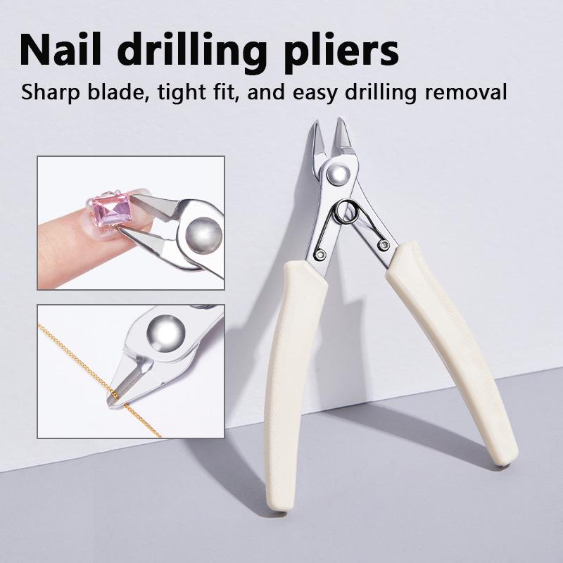 Manicure Nail Pliers For Gems Removal Soft Wire Cutter Nail Unloading Nippers Chain Scissors Nail Art Tool