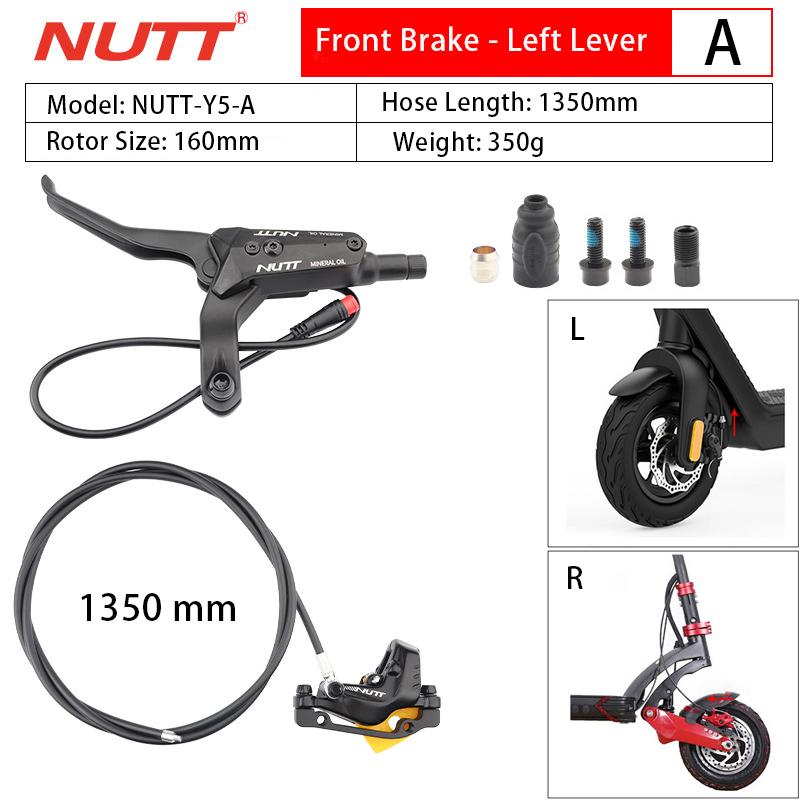 NUTT 4-Piston Hydraulic Cutoff Brake E-Bike & Electric Scooter Disc Brake for Zero 10X/11X, Vsett 10+/9+, Kaabo Wolf Warrior 11