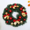 12 Inch Christmas Wreath Decoration for Front Door Artificial Wreath with Bells Balls Bows for Indoor Outdoor Holiday Decor