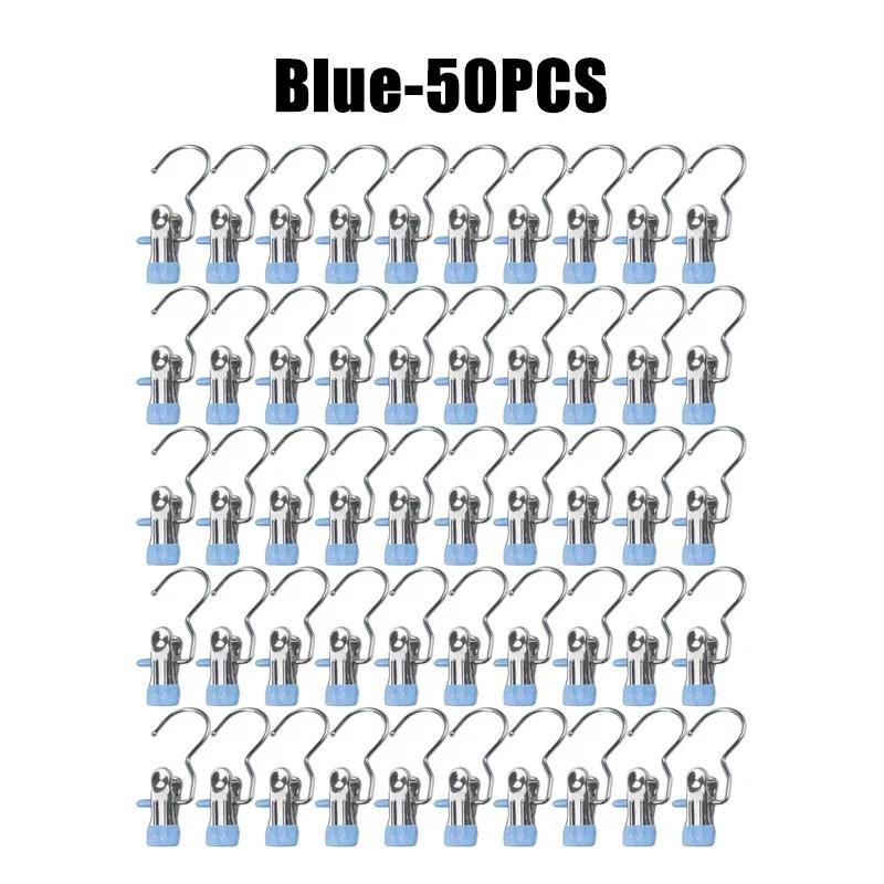 10-100 шт. прищепки из нержавеющей стали для белья, крючок для одежды, портативный зажим для подвешивания одежды, органайзер для одежды, вешалка