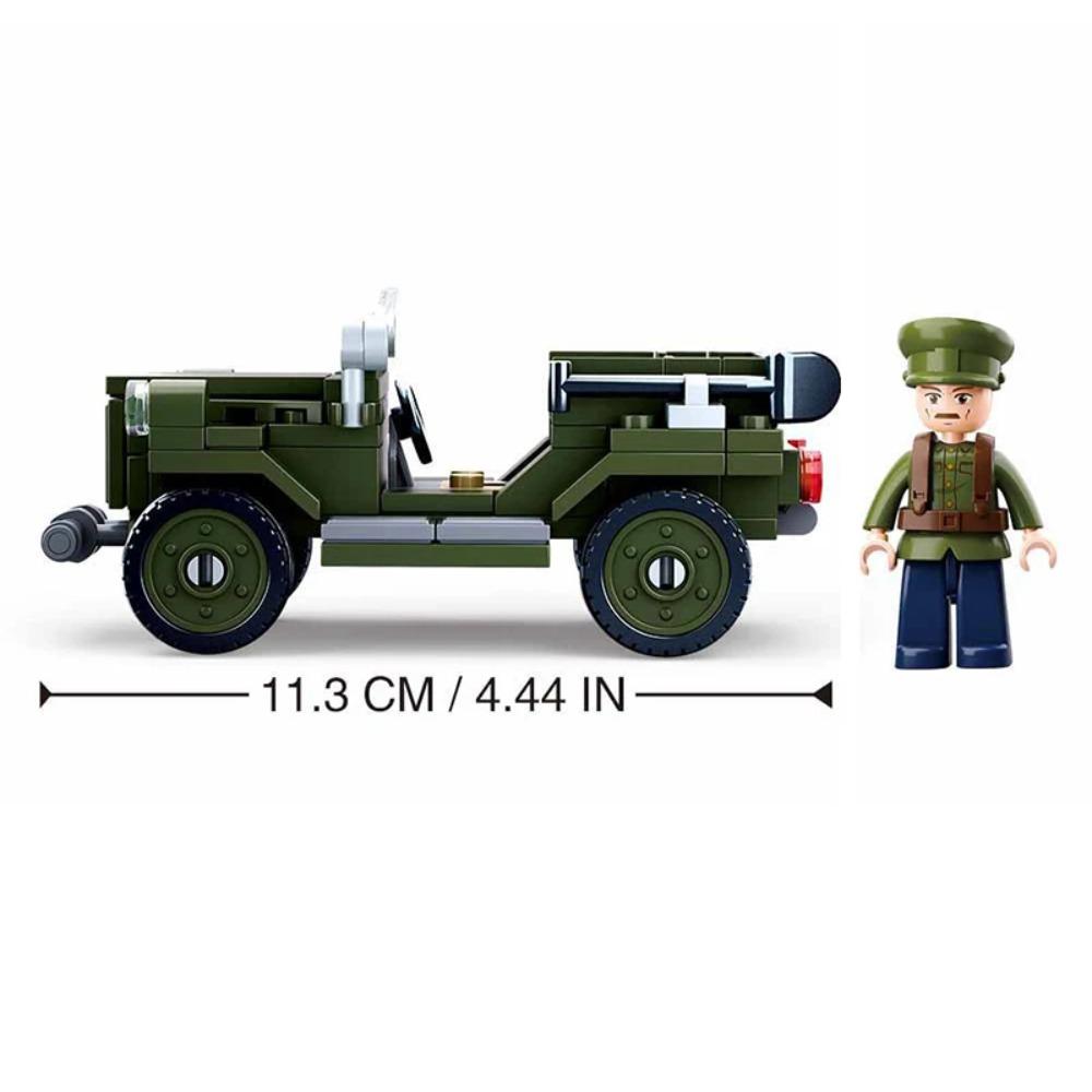 SLUBAN Вторая мировая война Высадка в Нормандии Американский WILLYS Jeep Конструктор WW2 Военный Армейский Автомобиль Кирпичики Классическая Модель Детские Игрушки Мальчики