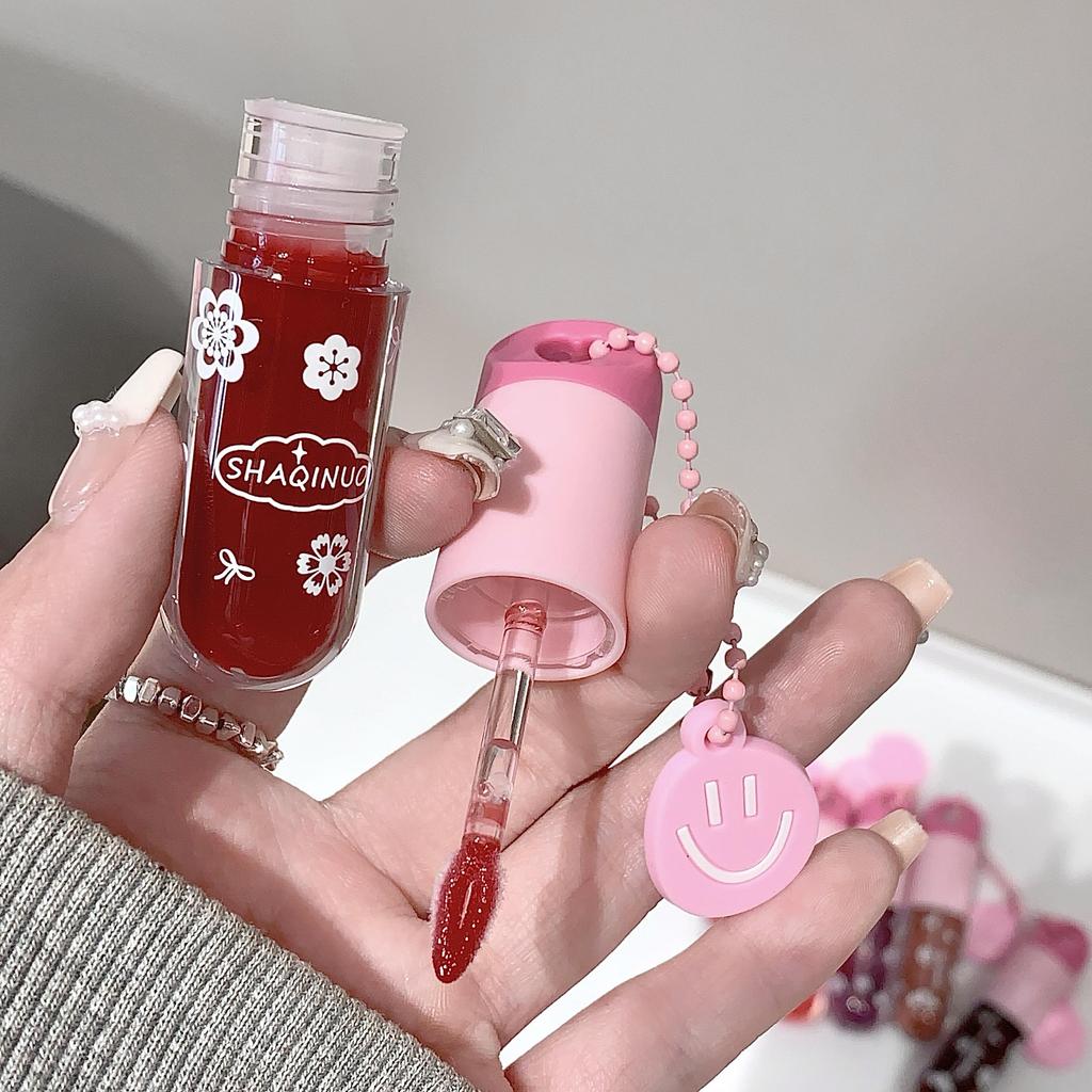 Блеск для губ на водной основе SHAQINUO Увлажняющий оттеночный бальзам для губ Стойкий макияж Подвеска Блеск для губ