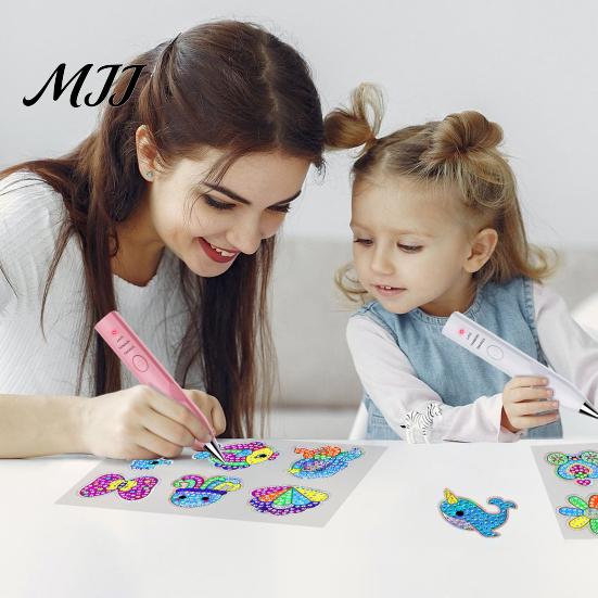 Электрический пинцет-присоска для страз, ручка для Diamond Art, 3 режима регулировки, 4 сменных наконечника, вакуумная адсорбция, перезаряжаемый, беспроводной