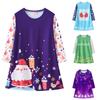 Christmas Baby Long Sleeve Cartoon Printed Casual Dress Princess Dress
