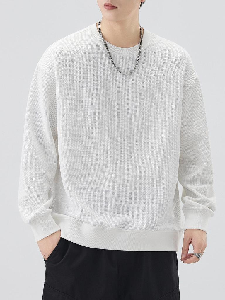 Мужская американская модная тяжелая спортивная толстовка с круглым вырезом - Осенне-зимний пуловер с длинным рукавом